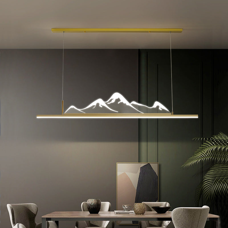 Luces colgantes de forma lineal Metal Contemporáne de metal de 2 accesorios de iluminación colgante de 2 luces