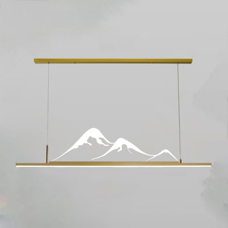 Luces colgantes de forma lineal Metal Contemporáne de metal de 2 accesorios de iluminación colgante de 2 luces