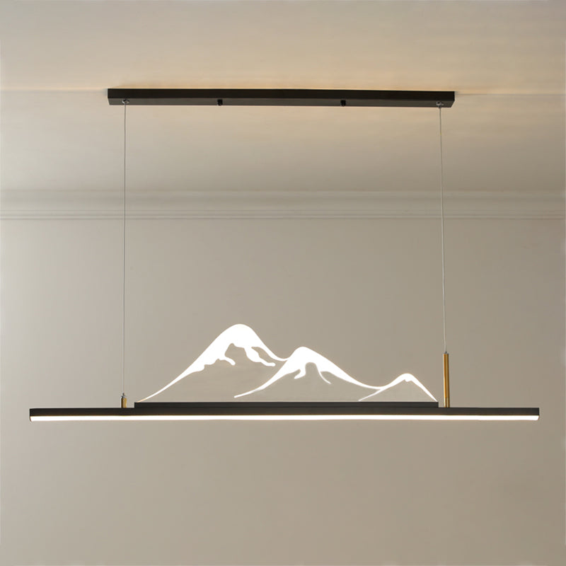 Luces colgantes de forma lineal Metal Contemporáne de metal de 2 accesorios de iluminación colgante de 2 luces