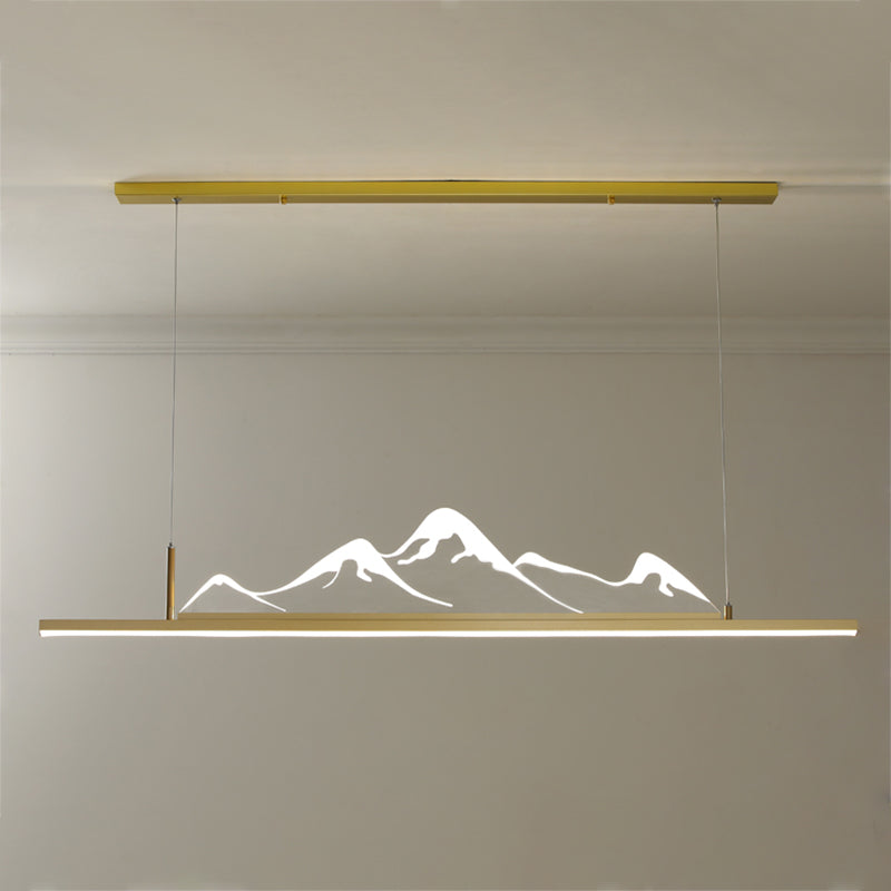 Luces colgantes de forma lineal Metal Contemporáne de metal de 2 accesorios de iluminación colgante de 2 luces