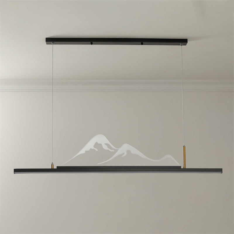 Luces colgantes de forma lineal Metal Contemporáne de metal de 2 accesorios de iluminación colgante de 2 luces