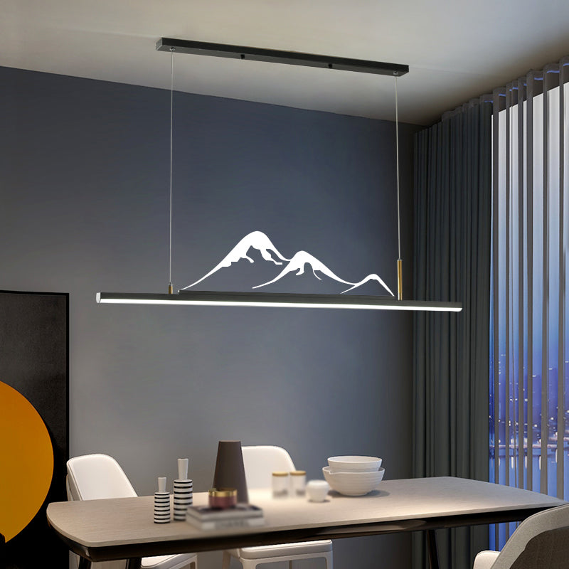 Luces colgantes de forma lineal Metal Contemporáne de metal de 2 accesorios de iluminación colgante de 2 luces