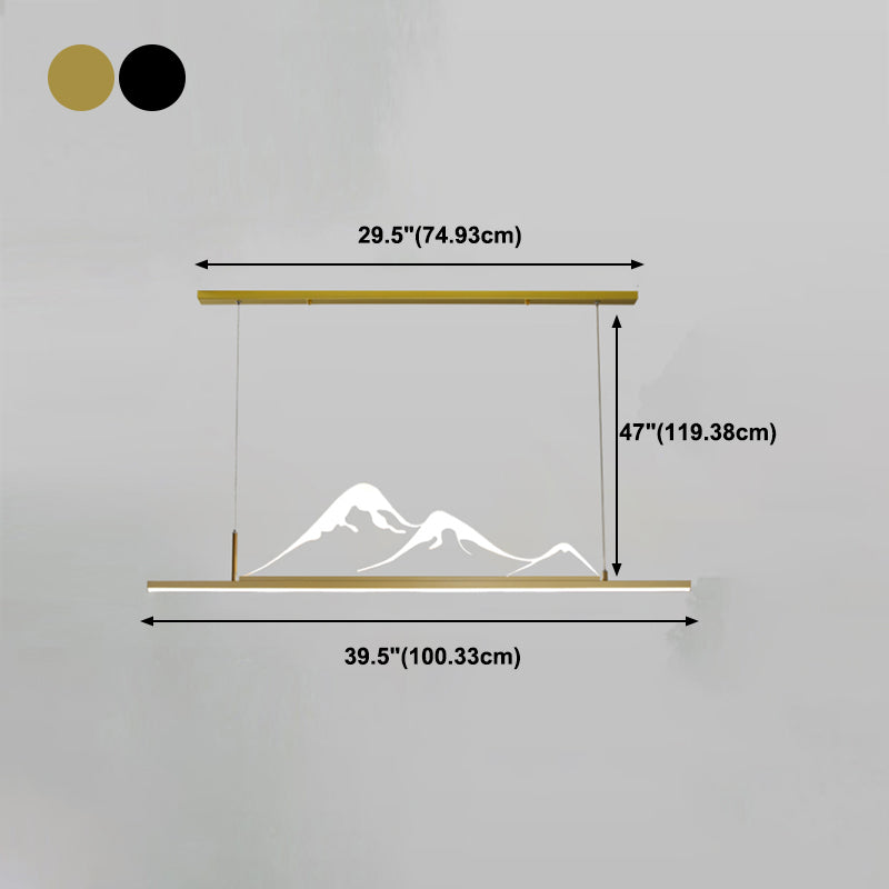 Luces colgantes de forma lineal Metal Contemporáne de metal de 2 accesorios de iluminación colgante de 2 luces