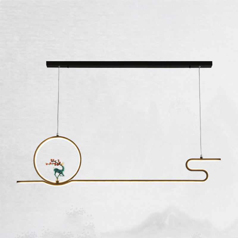 Estilo contemporáneo Luces colgantes de forma lineal Metal Lighting de 2 luces