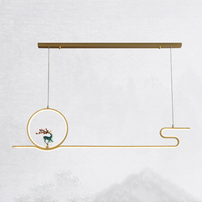 Estilo contemporáneo Luces colgantes de forma lineal Metal Lighting de 2 luces