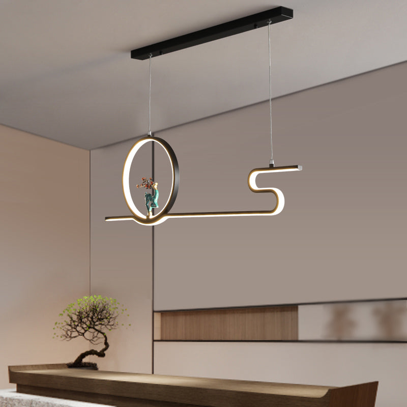 Estilo contemporáneo Luces colgantes de forma lineal Metal Lighting de 2 luces