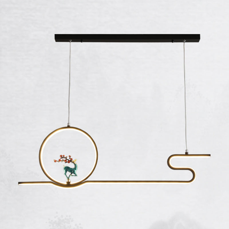 Estilo contemporáneo Luces colgantes de forma lineal Metal Lighting de 2 luces