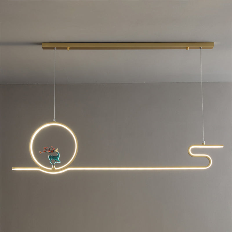 Estilo contemporáneo Luces colgantes de forma lineal Metal Lighting de 2 luces