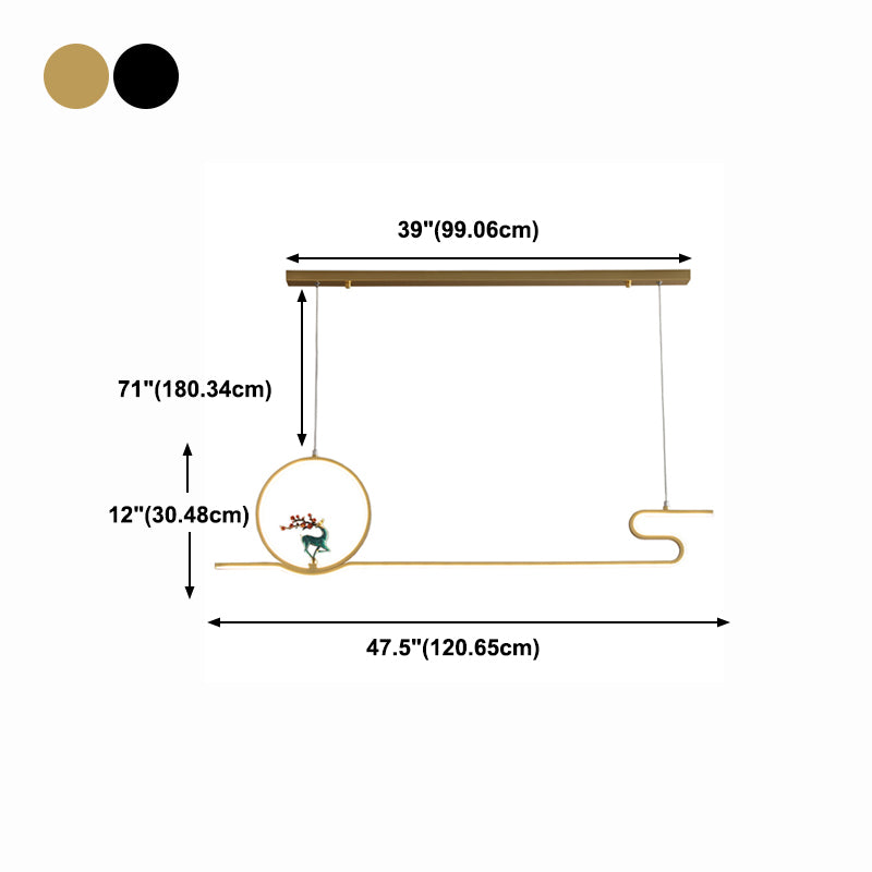 Estilo contemporáneo Luces colgantes de forma lineal Metal Lighting de 2 luces