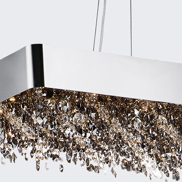 Ideas de iluminación de isla rectángulo de estilo contemporáneo Crystal Island Lights