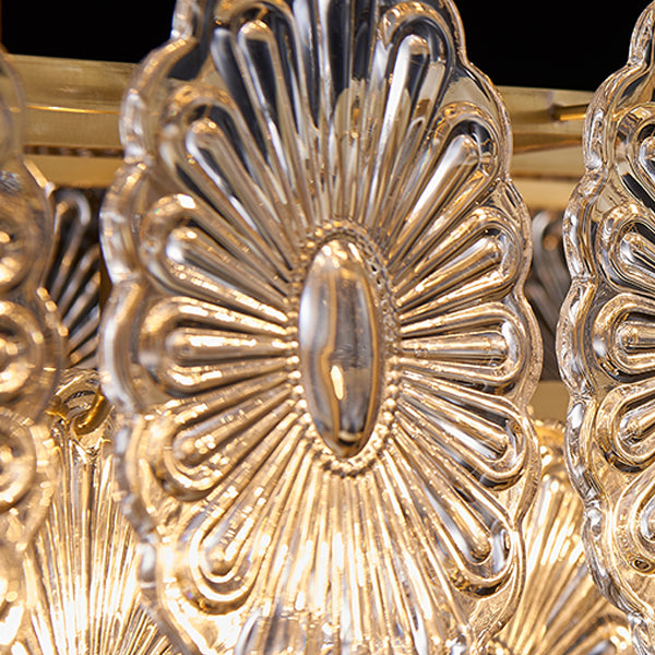 Ideas de iluminación de isla rectangular de estilo contemporáneo luces de isla de vidrio