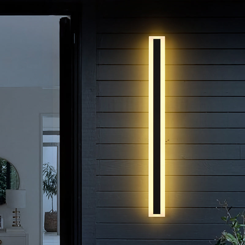 Forma de forma lineal. Media de pared de metal moderna 1 iluminación de montaje de pared de luz en negro