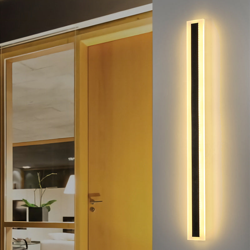 Forma de forma lineal. Media de pared de metal moderna 1 iluminación de montaje de pared de luz en negro