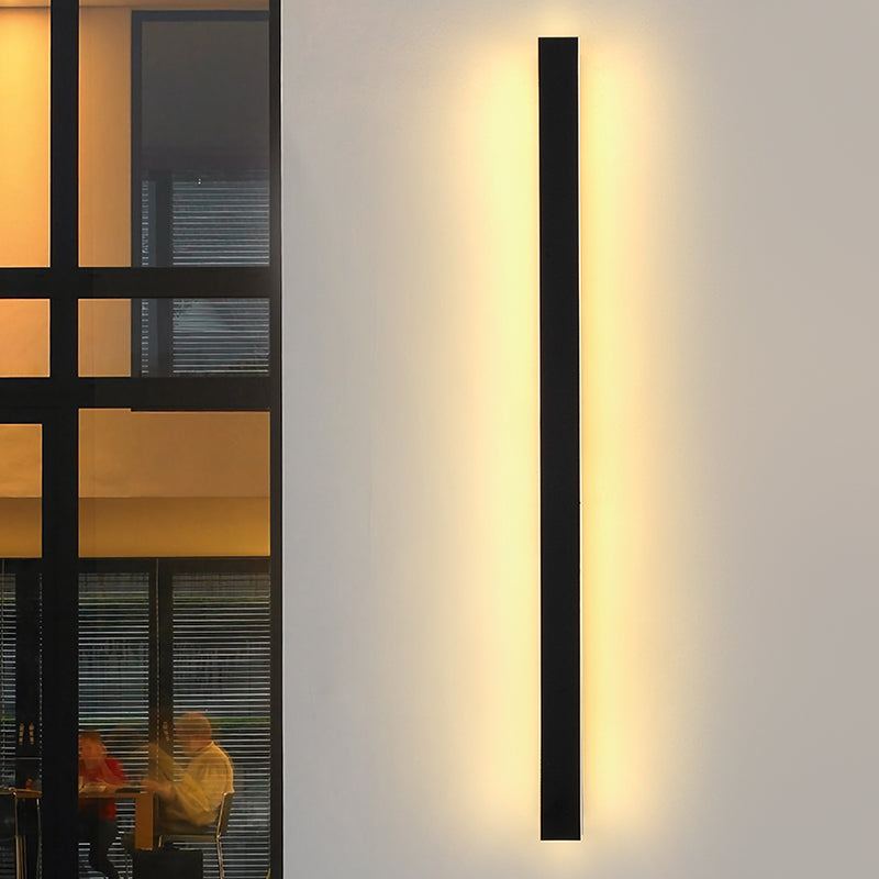 Forma de forma lineal. Media de pared de metal moderna 1 iluminación de montaje de pared de luz en negro