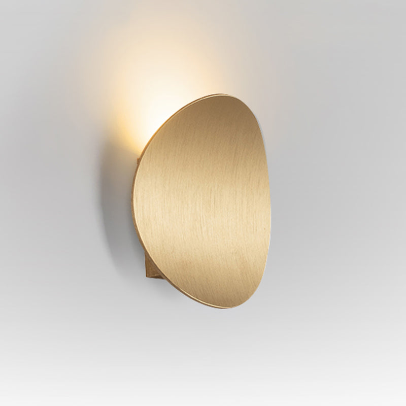 Metal Oval Shape Wall Sconce Modern Style 1- Light Wall Mount Lighting