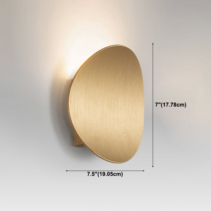 Metal Oval Shape Wall Sconce Modern Style 1- Light Wall Mount Lighting