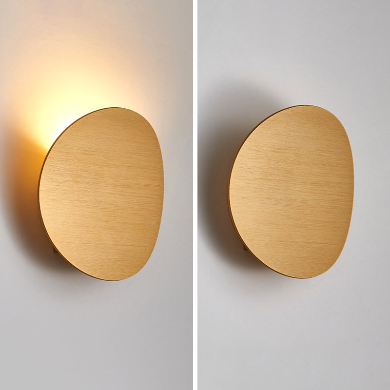 Metal Oval Shape Wall Sconce Modern Style 1- Light Wall Mount Lighting