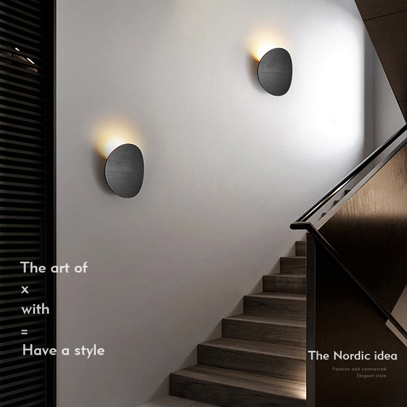 Metal Oval Shape Wall Sconce Modern Style 1- Light Wall Mount Lighting