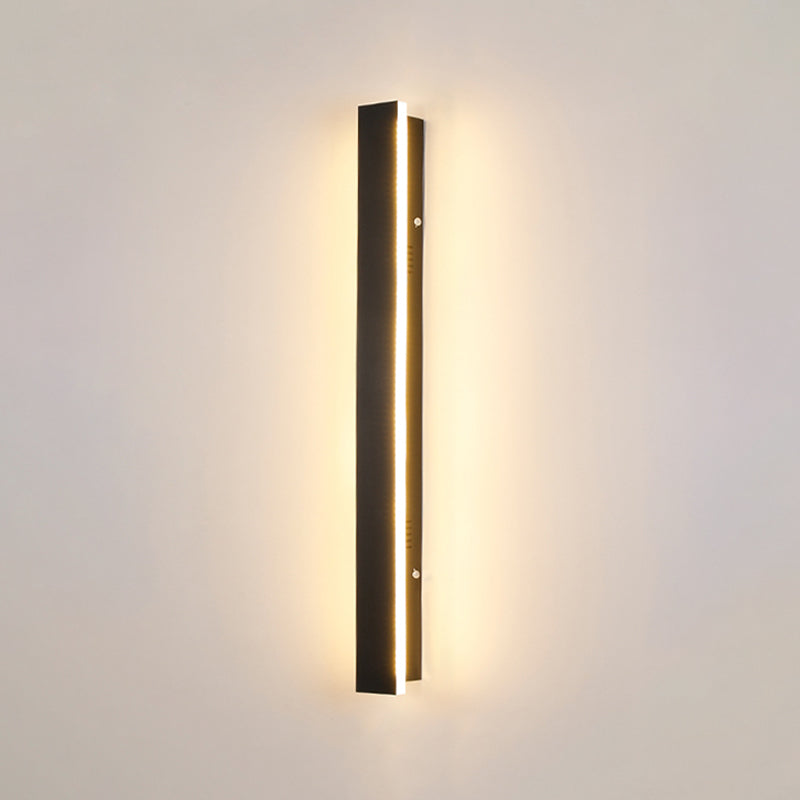 Forma lineal de metal apliques de pared estilo moderno 1 iluminación de montaje de pared de luz en negro