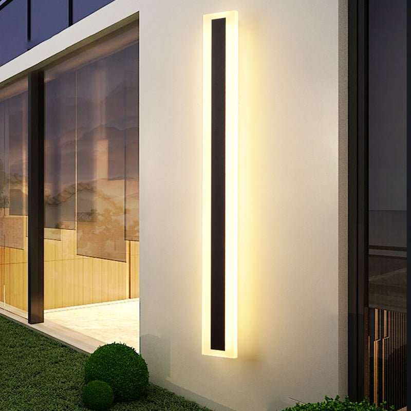 Forma lineal de metal apliques de pared estilo moderno 1 iluminación de montaje de pared de luz en negro