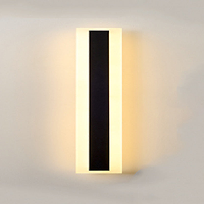 Forma lineal de metal apliques de pared estilo moderno 1 iluminación de montaje de pared de luz en negro
