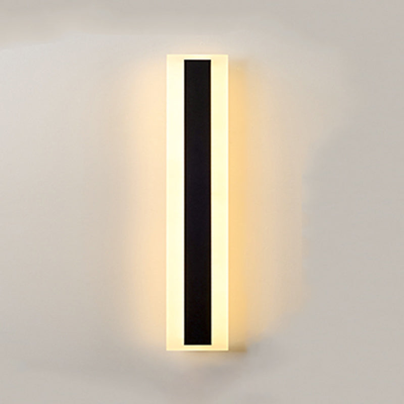 Forma lineal de metal apliques de pared estilo moderno 1 iluminación de montaje de pared de luz en negro