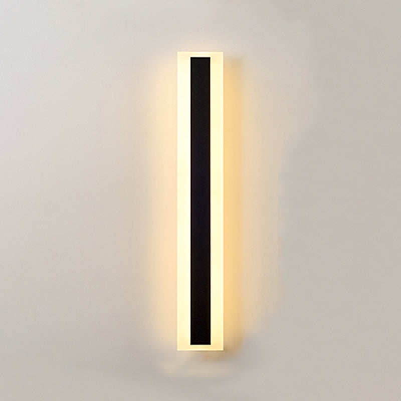 Forma lineal de metal apliques de pared estilo moderno 1 iluminación de montaje de pared de luz en negro
