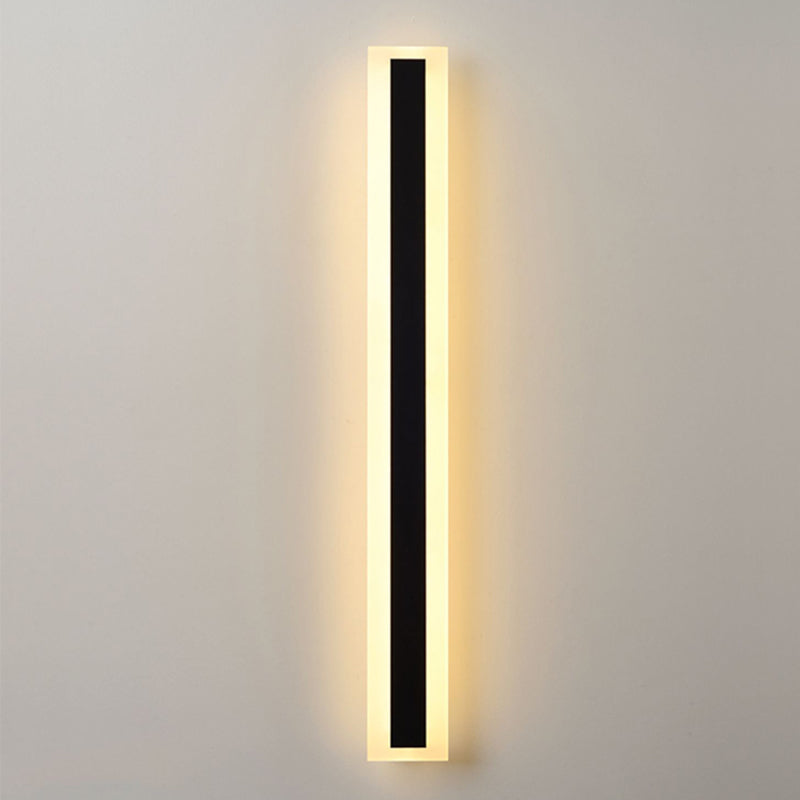 Forma lineal de metal apliques de pared estilo moderno 1 iluminación de montaje de pared de luz en negro