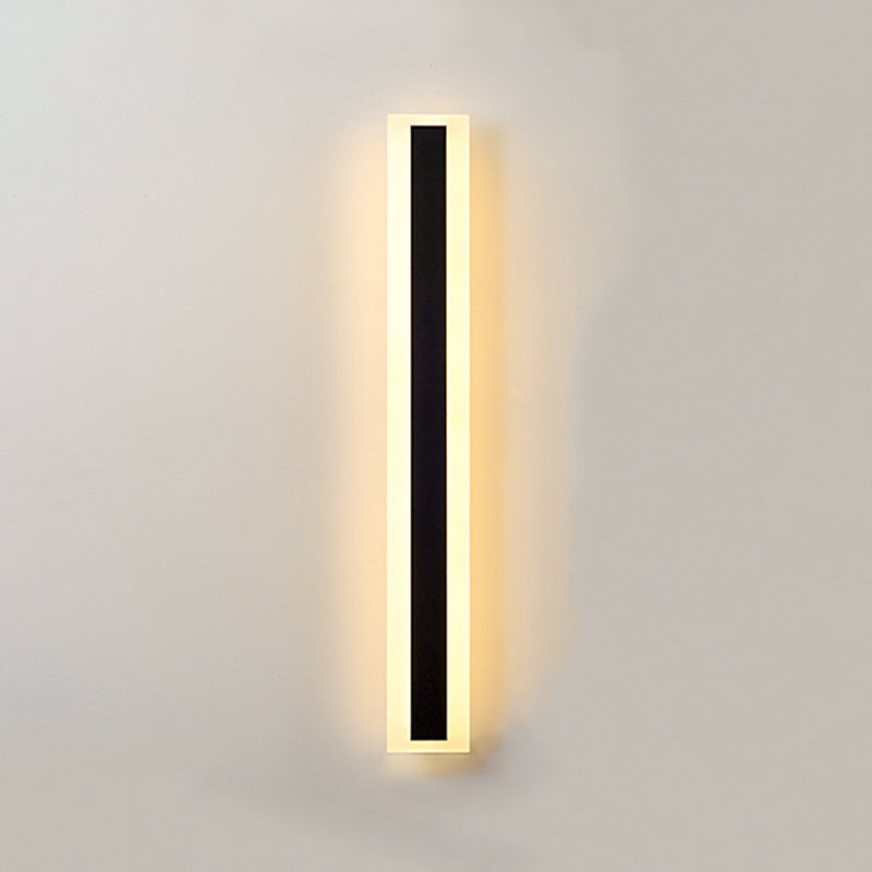 Forma lineal de metal apliques de pared estilo moderno 1 iluminación de montaje de pared de luz en negro