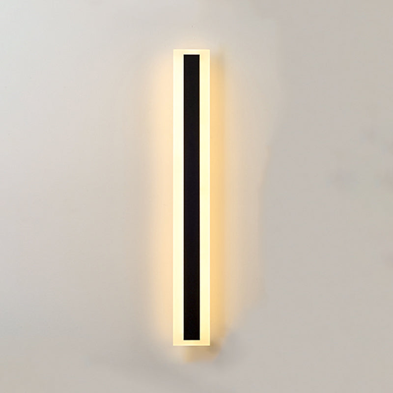 Forma lineal de metal apliques de pared estilo moderno 1 iluminación de montaje de pared de luz en negro