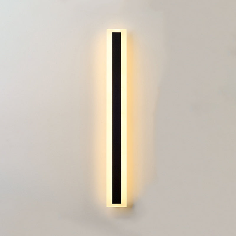 Forma lineal de metal apliques de pared estilo moderno 1 iluminación de montaje de pared de luz en negro