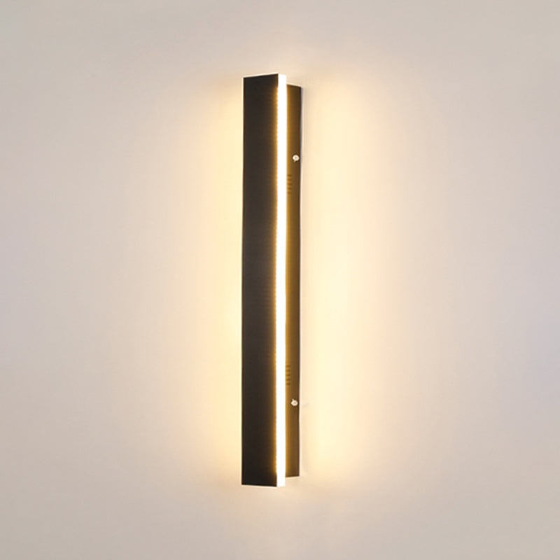 Forma lineal de metal apliques de pared estilo moderno 1 iluminación de montaje de pared de luz en negro
