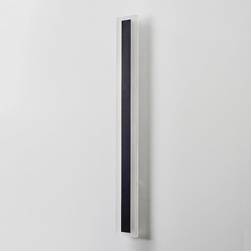 Forma lineal de metal apliques de pared estilo moderno 1 iluminación de montaje de pared de luz en negro