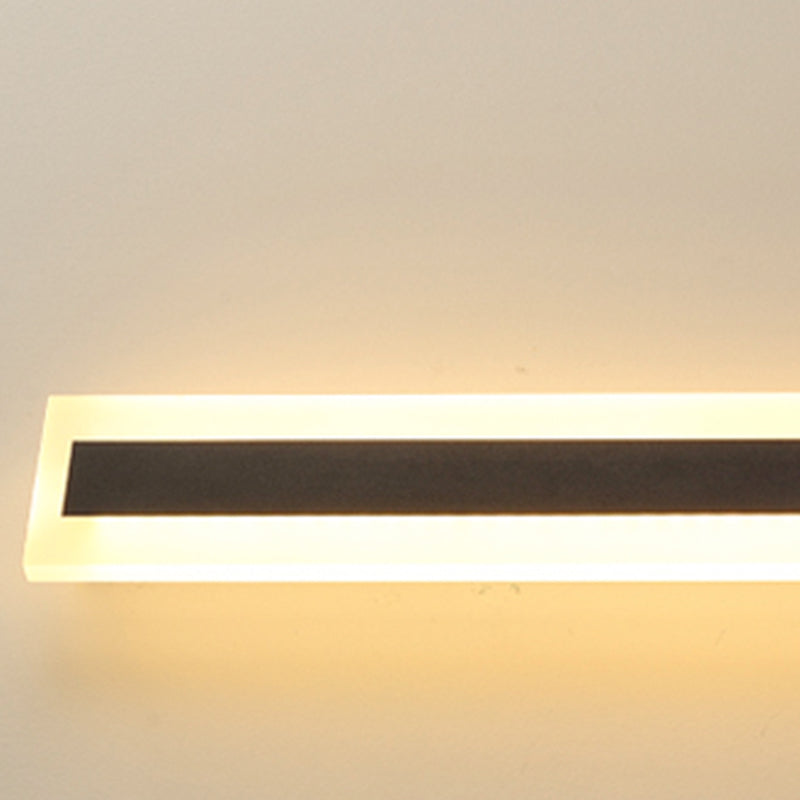 Forma lineal de metal apliques de pared estilo moderno 1 iluminación de montaje de pared de luz en negro