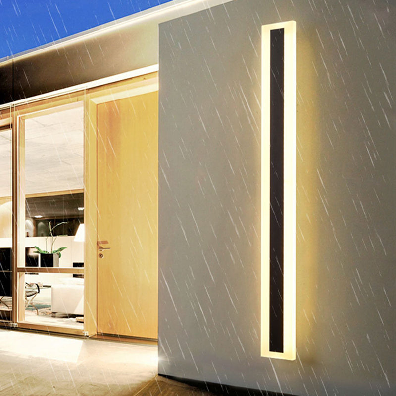 Forma lineal de metal apliques de pared estilo moderno 1 iluminación de montaje de pared de luz en negro