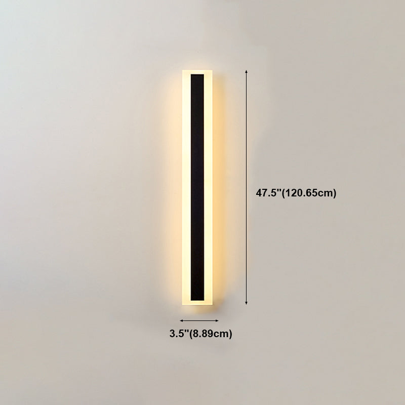 Forma lineal de metal apliques de pared estilo moderno 1 iluminación de montaje de pared de luz en negro