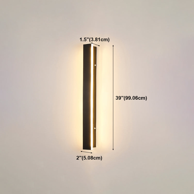 Forma lineal de metal apliques de pared estilo moderno 1 iluminación de montaje de pared de luz en negro