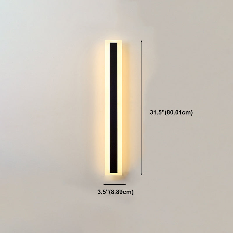 Forma lineal de metal apliques de pared estilo moderno 1 iluminación de montaje de pared de luz en negro