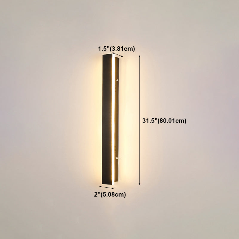 Forma lineal de metal apliques de pared estilo moderno 1 iluminación de montaje de pared de luz en negro