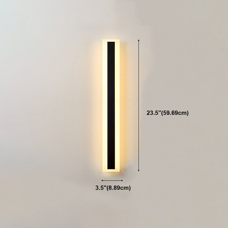 Forma lineal de metal apliques de pared estilo moderno 1 iluminación de montaje de pared de luz en negro