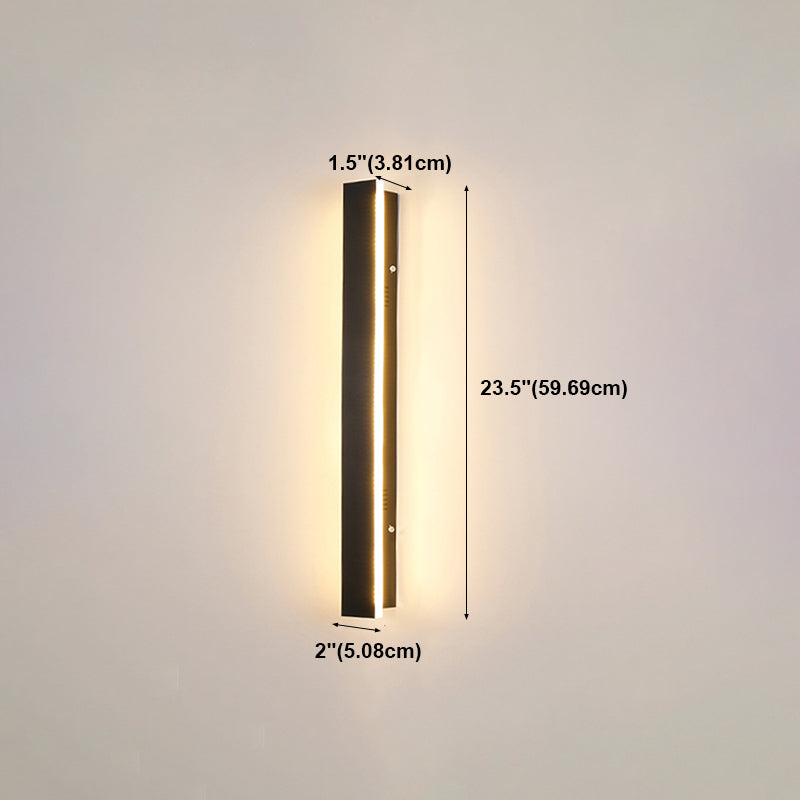 Forma lineal de metal apliques de pared estilo moderno 1 iluminación de montaje de pared de luz en negro