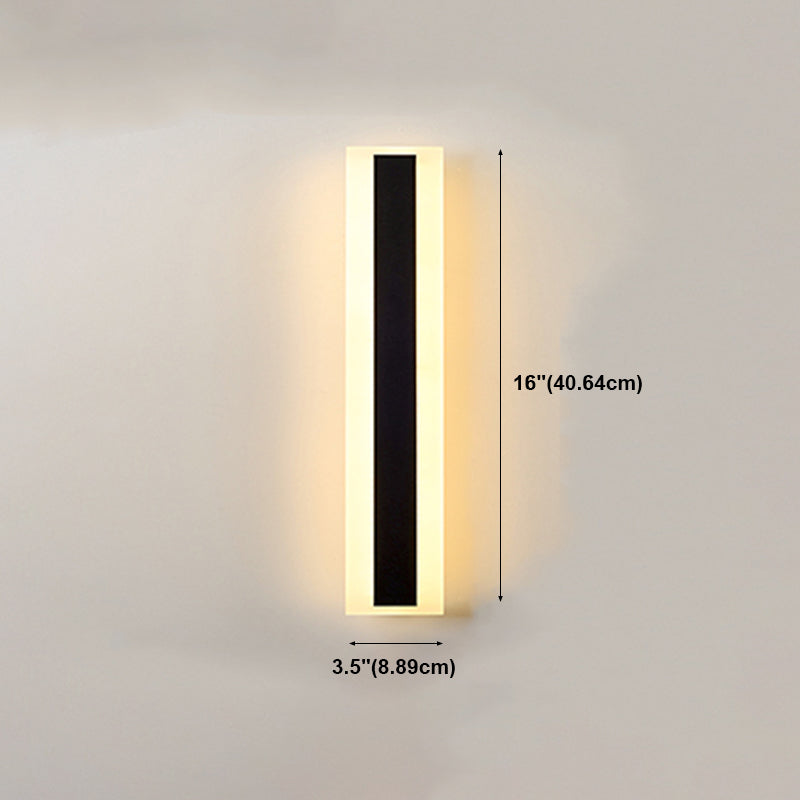 Forma lineal de metal apliques de pared estilo moderno 1 iluminación de montaje de pared de luz en negro