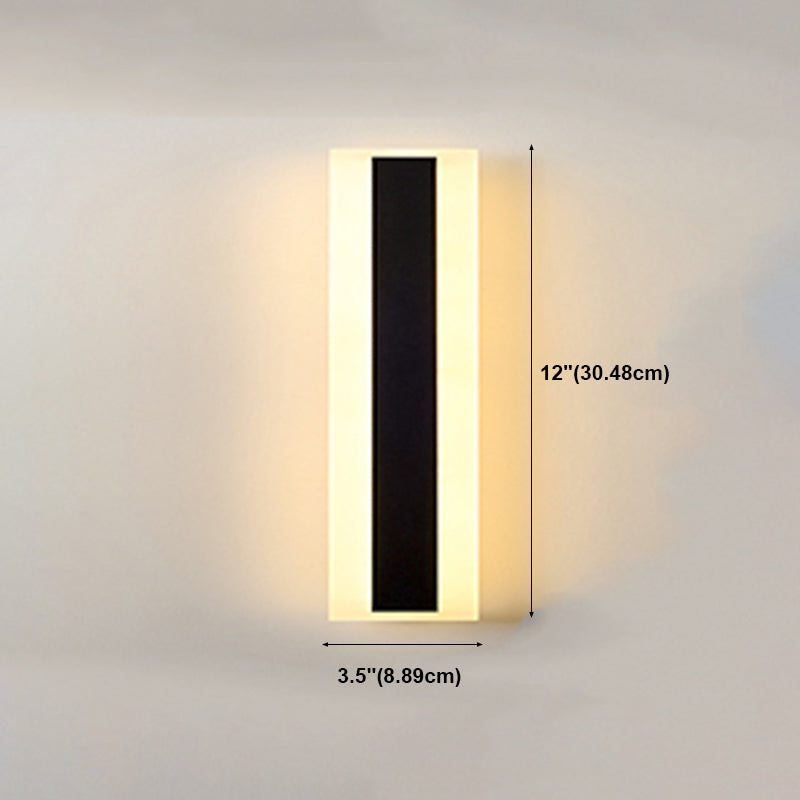 Forma lineal de metal apliques de pared estilo moderno 1 iluminación de montaje de pared de luz en negro