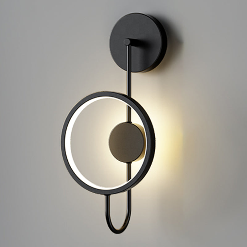 Round Shape Metal Wall Sconce Modern Style 1 Light Wall Mount Lighting