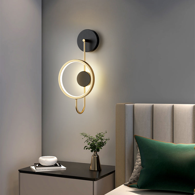 Round Shape Metal Wall Sconce Modern Style 1 Light Wall Mount Lighting