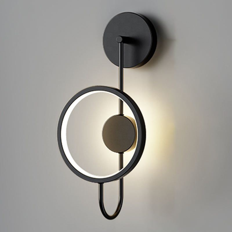 Round Shape Metal Wall Sconce Modern Style 1 Light Wall Mount Lighting