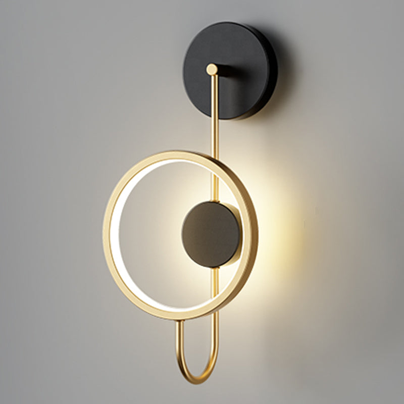 Round Shape Metal Wall Sconce Modern Style 1 Light Wall Mount Lighting