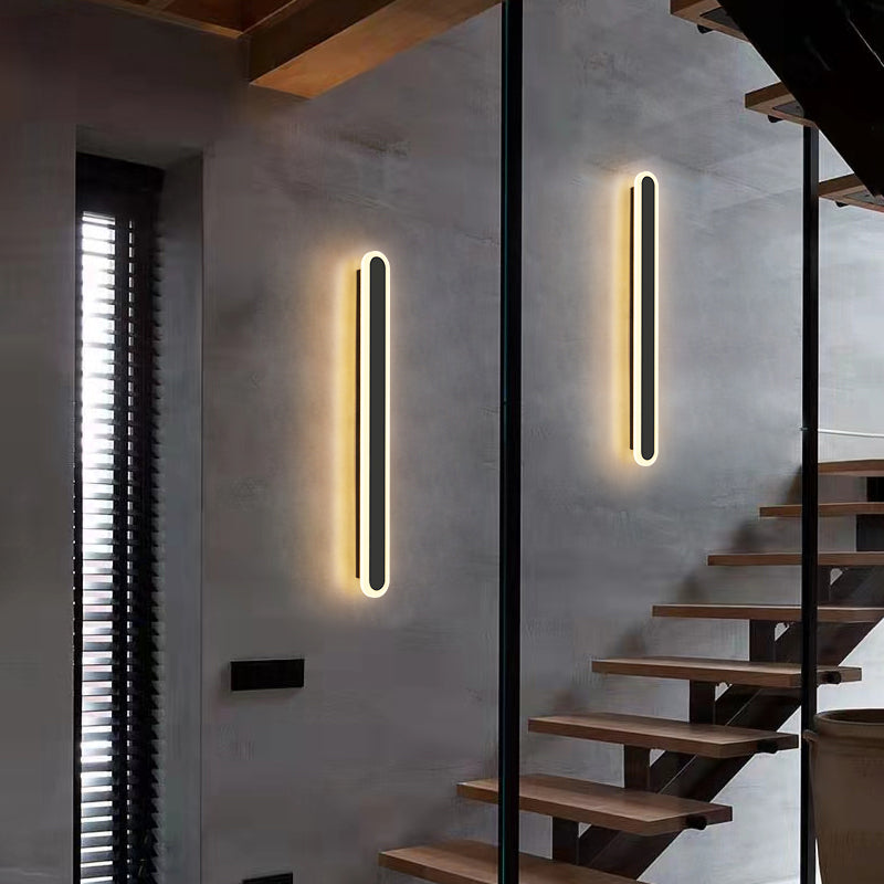 Forma lineal de metal apliques de pared moderno 1 luz de montaje de pared de luz