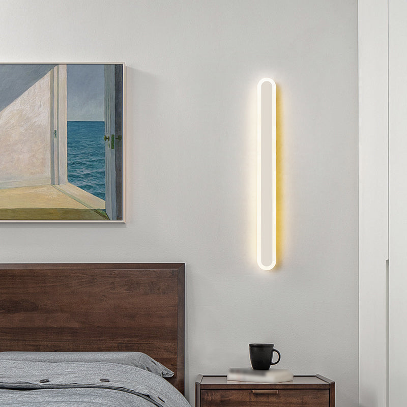 Forma lineal de metal apliques de pared moderno 1 luz de montaje de pared de luz