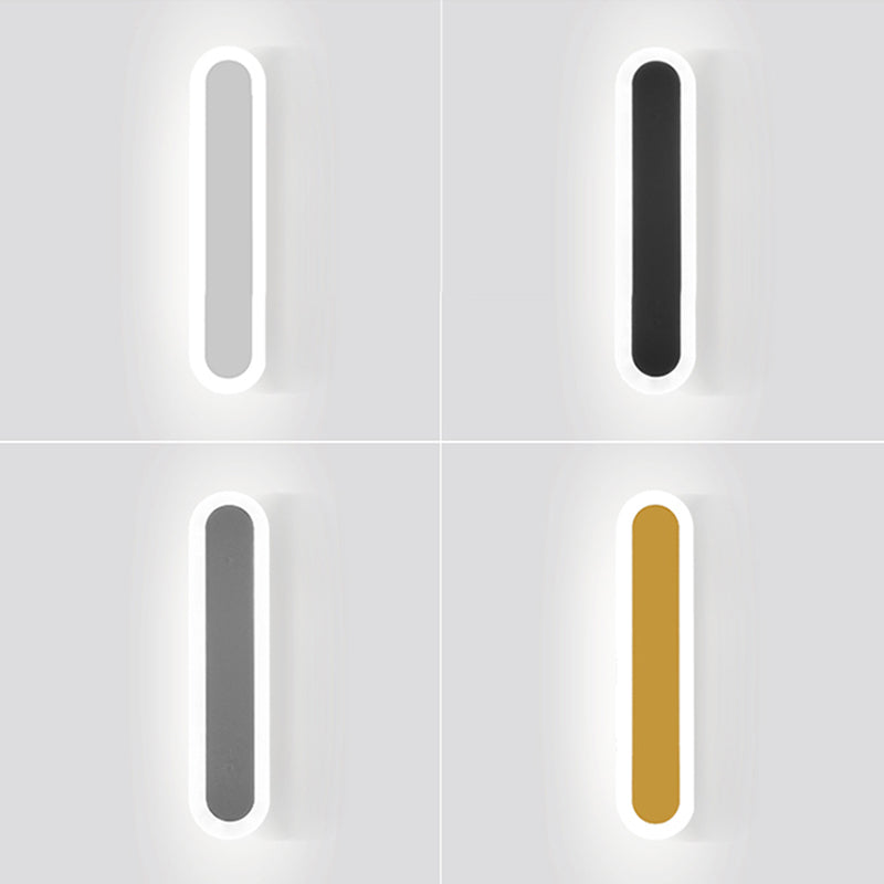 Forma lineal de metal apliques de pared moderno 1 luz de montaje de pared de luz